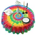 thumbnail image 1 of Rainbow Tie Dye Spiral Round Tablecloth 60"x60",Wrinkle Wipeable Table Cloth for Kitchen Dining Room Picnic Patio Party, 1 of 6