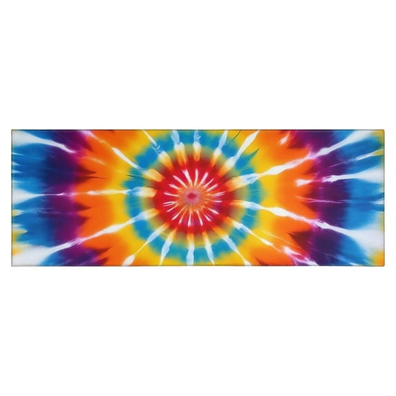 Rainbow Tie Dye Sunburst Kitchen Rug Mat,Kitchen Runner Rugs Non Skid Washable,Decorative Kitchen Floor Mats for Kitchen,Sink,Laundry,17"X47"