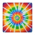 thumbnail image 1 of Rainbow Tie Dye Sunburst Square Fitted Tablecloth with Elastic Edge,Square Table Cover,Washable Elastic Table Cover for Home Kitchen Party Decor 34"x34", 1 of 6