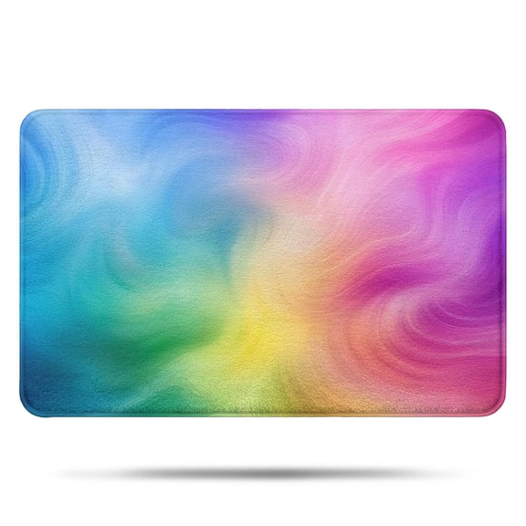Rainbow Tie Dye Swirl Pattern Bathroom Rugs Mat,Non Slip Microfiber Bathroom Rug,Rubber Backing,Soft Bathroom Mats for Bathroom Floor,Tub and Shower,17x27in(43x68cm)