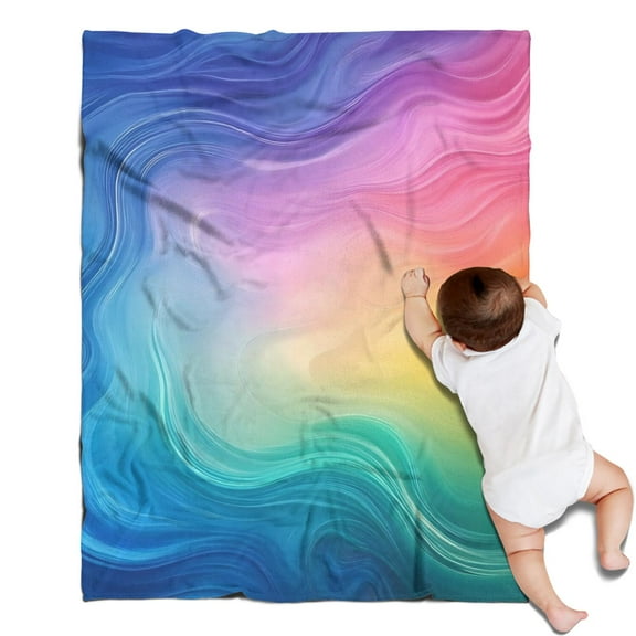 Rainbow Tie Dye Swirl Pattern Blanket,Comfortable Soft Flannel Throw Blanket,All Season,Warm Lightweight Blankets for Sofa Bed Couch Living Room Chair,30"x40"