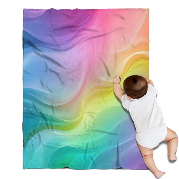 Rainbow Tie Dye Swirl Pattern Blanket,Comfortable Soft Flannel Throw Blanket,All Season,Warm Lightweight Blankets for Sofa Bed Couch Living Room Chair,30"x40"