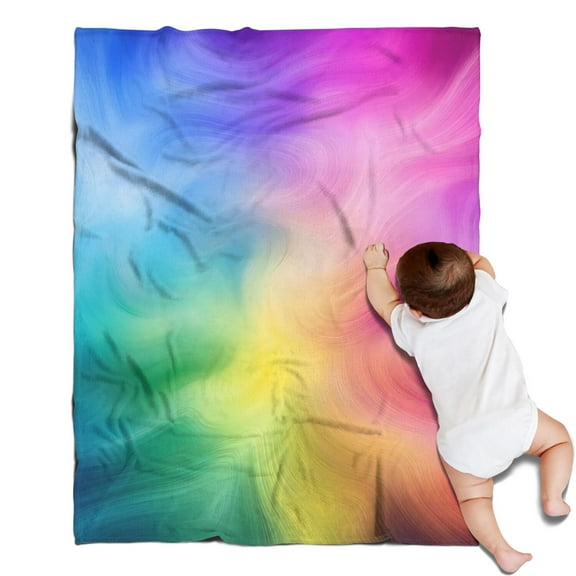 Rainbow Tie Dye Swirl Pattern Blanket,Comfortable Soft Flannel Throw Blanket,All Season,Warm Lightweight Blankets for Sofa Bed Couch Living Room Chair,30"x40"