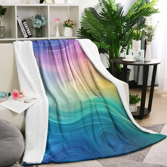 Rainbow Tie Dye Swirl Pattern Blanket,Comfortable Soft Lamb Wool Throw Blanket,All Season,Warm Lightweight Blankets for Sofa Bed Couch Living Room Chair,40"x50"