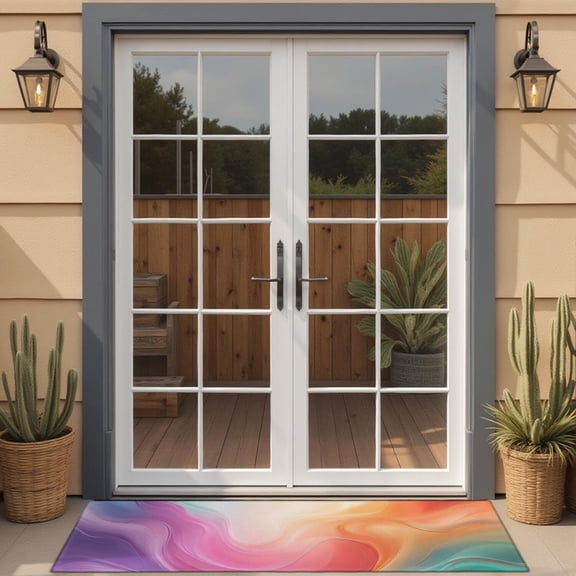 Rainbow Tie Dye Swirl Door Rugs,Washable Non Slip Door Mats Indoor,Decorative Door Mats,Entry Mat Indoor for Entrance,Bedroom,Kitchen,Bathroom,16"x47"