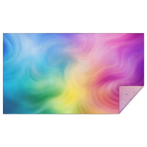 Rainbow Tie Dye Swirl Pattern Rectangle Tablecloth 60"x102",Waterproof Polyester Rectangle Table Cloth, Wipeable Spillproof Polyester Tablecloth for Dining, Camping, Indoor and Outdoor