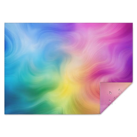 Rainbow Tie Dye Swirl Pattern Rectangle Tablecloth 60"x84",Waterproof Polyester Rectangle Table Cloth, Wipeable Spillproof Polyester Tablecloth for Dining, Camping, Indoor and Outdoor