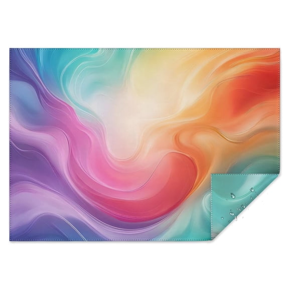 Rainbow Tie Dye Swirl Pattern Rectangle Tablecloth 60"x84",Waterproof Polyester Rectangle Table Cloth, Wipeable Spillproof Polyester Tablecloth for Dining, Camping, Indoor and Outdoor