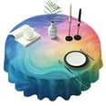 thumbnail image 1 of Rainbow Tie Dye Swirl Pattern Round Tablecloth 60"x60",Wrinkle Wipeable Table Cloth for Kitchen Dining Room Picnic Patio Party, 1 of 6