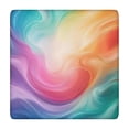 thumbnail image 1 of Rainbow Tie Dye Swirl Pattern Square Fitted Tablecloth with Elastic Edge,Square Table Cover,Washable Elastic Table Cover for Home Kitchen Party Decor 34"x34", 1 of 6