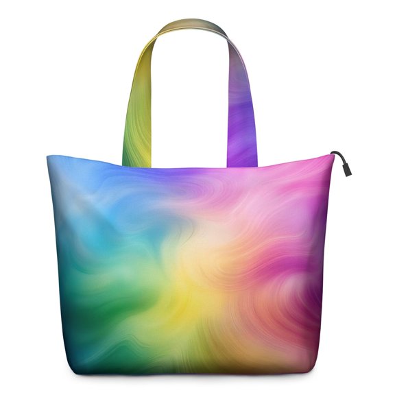 Rainbow Tie Dye Swirl Pattern Travel Tote Bags for Women Carry On,Large Weekender Bags for Women Travel,Multi Functional Duffle Bag for Work,Shopping,Sports
