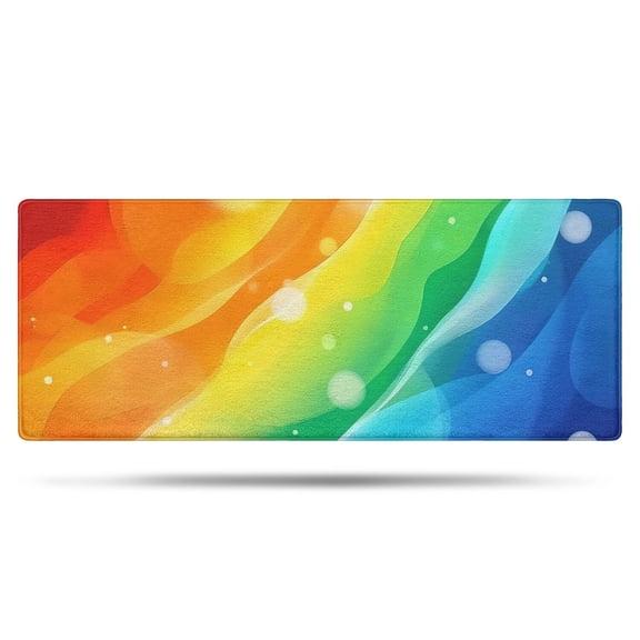 Rainbow Tie Dye Wave Pattern Bathroom Rugs Mat,Non Slip Microfiber Bathroom Rug,Rubber Backing,Soft Bathroom Mats for Bathroom Floor,Tub and Shower,60x24in(150x60cm)