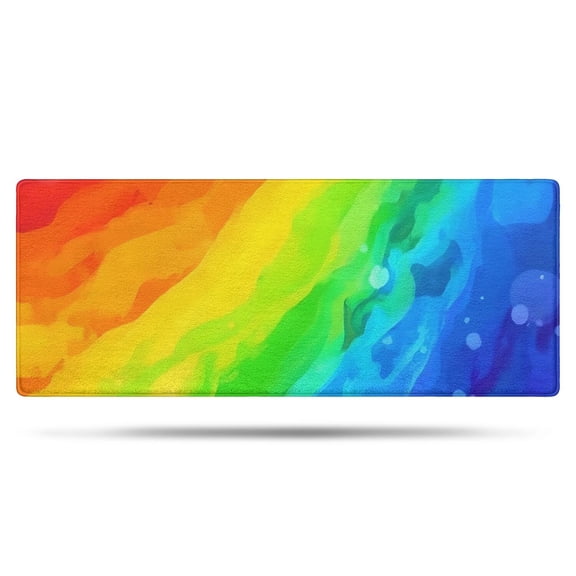 Rainbow Tie Dye Wave Pattern Bathroom Rugs Mat,Non Slip Microfiber Bathroom Rug,Rubber Backing,Soft Bathroom Mats for Bathroom Floor,Tub and Shower,60x24in(150x60cm)