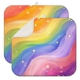 thumbnail image 1 of Rainbow Tie Dye Wave Pattern Dish Drying Mat for Kitchen 1 Pack, Ultra Absorbent Microfiber Dishes Drainer Mats,16"x18", 1 of 6