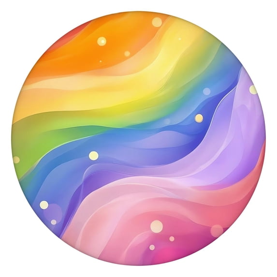 Rainbow Tie Dye Wave Pattern Round Fitted Tablecloth with Elastic Edge,Dining Table Cover Waterproof,Outdoor Round Tablecloth for Camping,Dining,Indoor and Outdoor