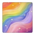 thumbnail image 1 of Rainbow Tie Dye Wave Pattern Square Fitted Tablecloth with Elastic Edge,Square Table Cover,Washable Elastic Table Cover for Home Kitchen Party Decor 36"x36", 1 of 6