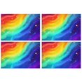 thumbnail image 1 of Rainbow Tie Dye Wave Pattern Summer Placemats Table Placemats Set Of 4-Linen Kitchen Washable Placemats Table Mats 11.8"x17.7" Non-Slip Heat Resistant, 1 of 6