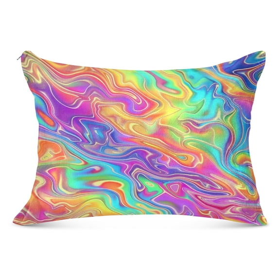 Rainbow Tie-dye Plush Pillow Cases Standard Size Ultra Soft Warm Pillowcases with Zipper 20"x26"