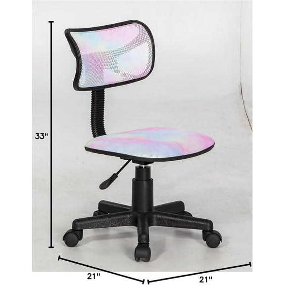 Rainbow Tiedye Desk Chair - Decorative Mesh Swivel Office Chair for Home, Dorm, or Office