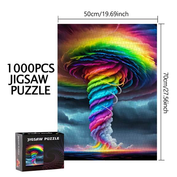 Rainbow, Tornado 500pcs/1000pcs Jigsaw Puzzle Game-Gift-Family Interactive Game-Puzzle DIY-Home Decoration-Brain Challenge