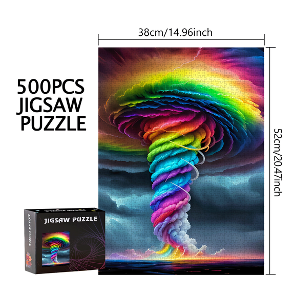 Rainbow, Tornado 500pcs/1000pcs Jigsaw Puzzle Game-Gift-Family Interactive Game-Puzzle DIY-Home Decoration-Brain Challenge
