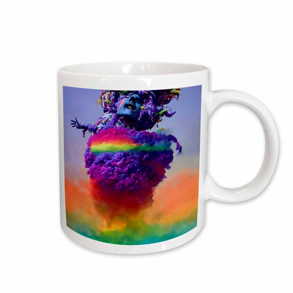 3drose, Rainbow Tornado Cloud, 15oz Mug