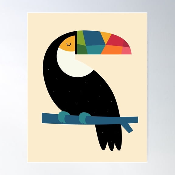 Rainbow Toucan Poster Wall Art, Modern Wall Decor For Living Room Bedroom, 16x24 UNFRAMED