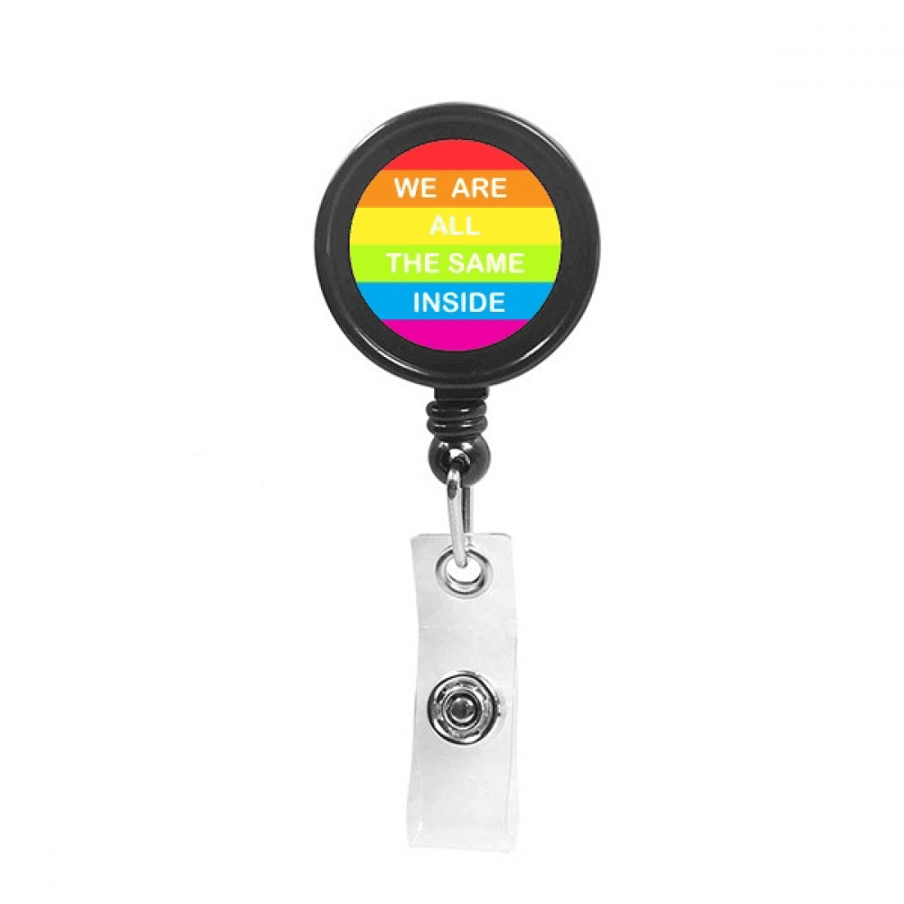 Rainbow   Transgender LGBT Retractable Keychain Badge Holder ID Badge
