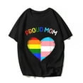 thumbnail image 1 of Rainbow Transgender Proud Mom Gay Lesbian Pride Ally LGBTQ T-Shirt Graphics Tops For Women Men Gift Party Casual Crew Neck Shirts Tee Black Large, 1 of 3