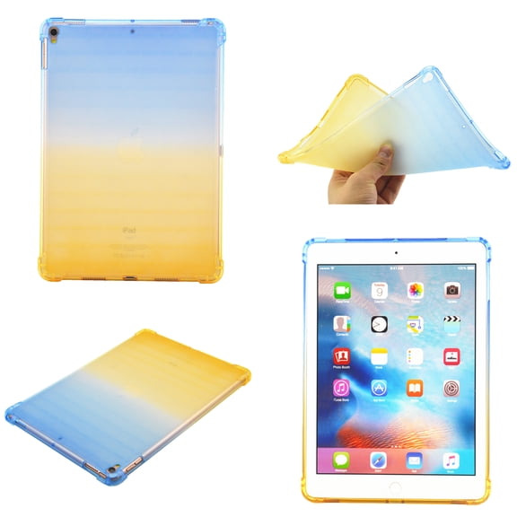 Rainbow Translucent Back Cover Case for Apple 10.5-inch iPad Air (3rd Generation) & iPad Pro 10.5" (2017) Tablet - TECH CIRCLE Slim Thin Lightweight Case Protective Cute Back Cover (Blue Yellow)