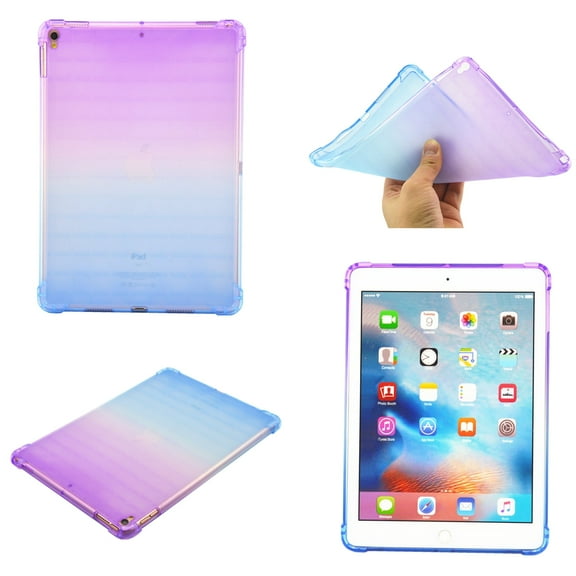 Rainbow Translucent Back Cover Case for Apple 10.5-inch iPad Air (3rd Generation) & iPad Pro 10.5" (2017) Tablet - TECH CIRCLE Slim Thin Lightweight Case Protective Cute Back Cover (Purple Blue)