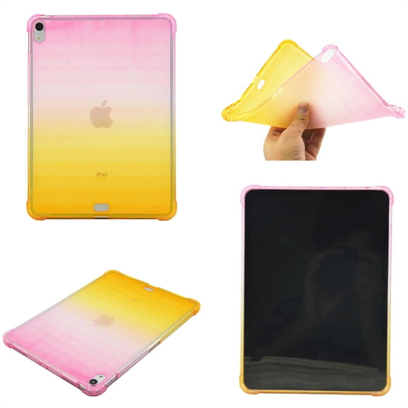 Rainbow Translucent Back Cover Case for Apple 11-inch iPad Pro (9th 8th 7th Gen) (2021 2020 2018) Tablet - TECH CIRCLE Slim Thin Lightweight Case Protective Cute Back Cover (Pink Yellow)