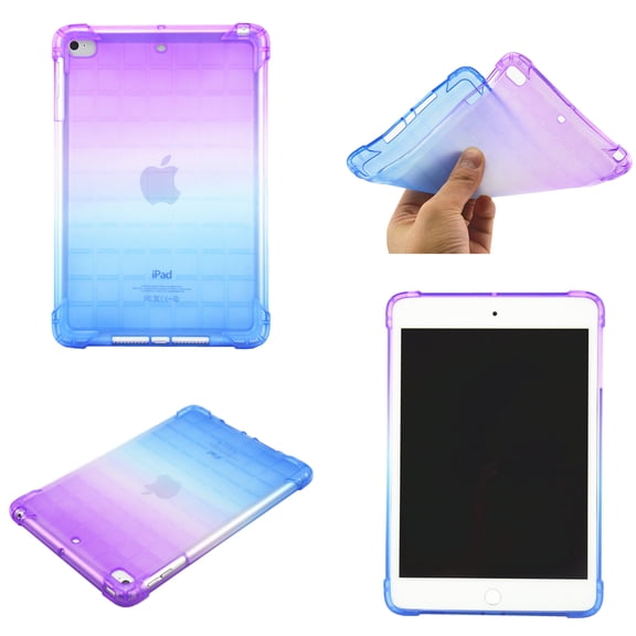 Rainbow Translucent Back Cover Case for Apple iPad Mini (5th Generation) & iPad Mini 4/3/2/1 (7.9 Inch) Tablet - TECH CIRCLE Slim Thin Lightweight Case Protective Cute Back Cover (Purple Blue)