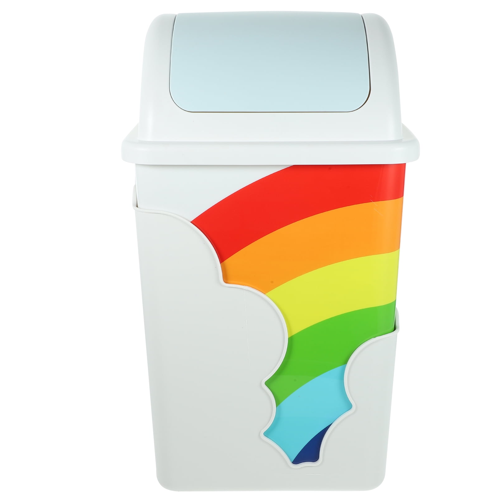 Rainbow Trash Can Waste Container Plastic Garbage Can Trash Bin with
