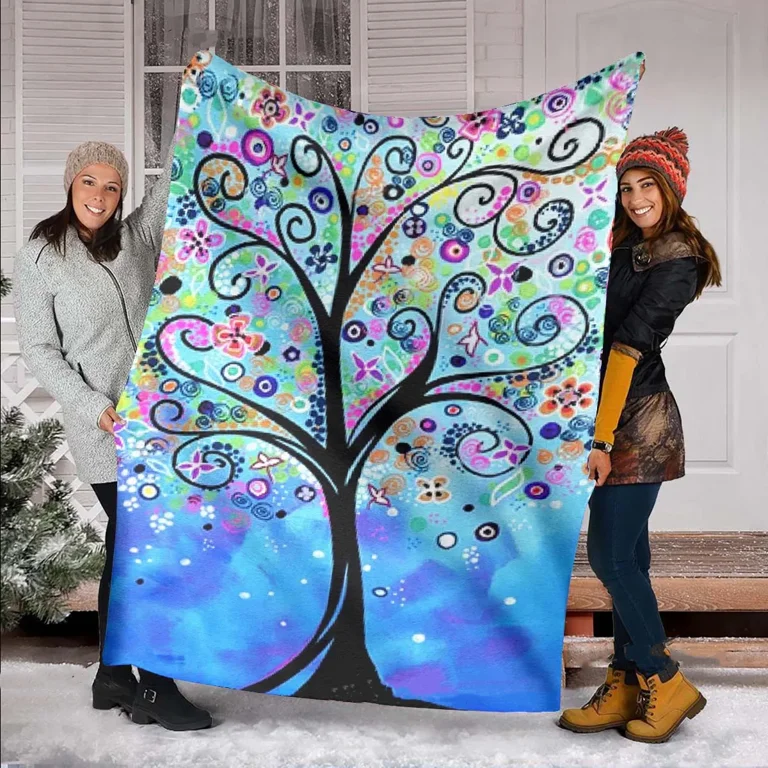 Rainbow Tree Bohemia Style Flannel Throw Blanket Lightweight Comfortable Soft Breathable Warm Blanket Bedding Decor Travel Gifts Walmart
