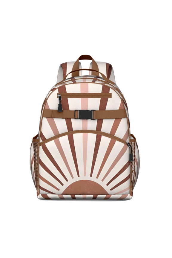 Rainbow Tribal Folk Style Backpack Colorful Boho Students School Bag with Vintage Artistic Vibes, Lightweight and Spacious for