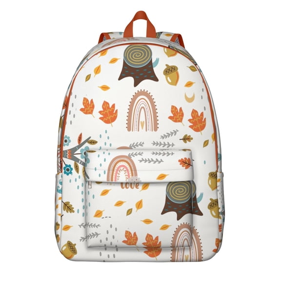 Rainbow Tribal Style Backpack for Women – Lightweight Bohemian School Bookbag with Anti-theft Features for Students, Travelers, and Short Trips