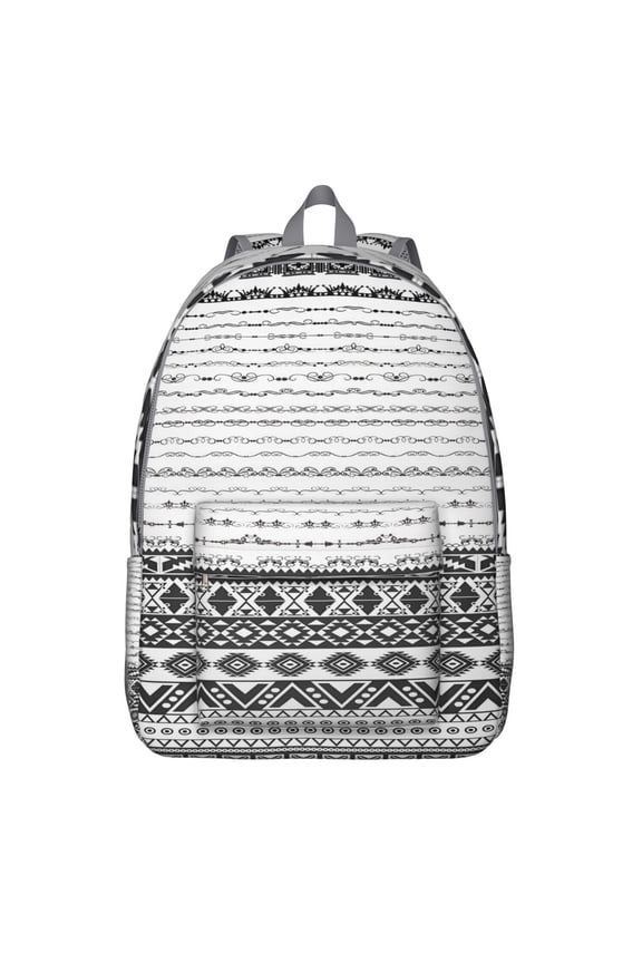 Rainbow Tribal Style Backpack for Women – Lightweight Bohemian School Bookbag with Anti-theft Features for Students, Travelers, and Short Trips