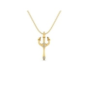 Rainbow Trident of Poseidon Greek Mythology Necklace 925 Sterling Silver Gold Vermeil