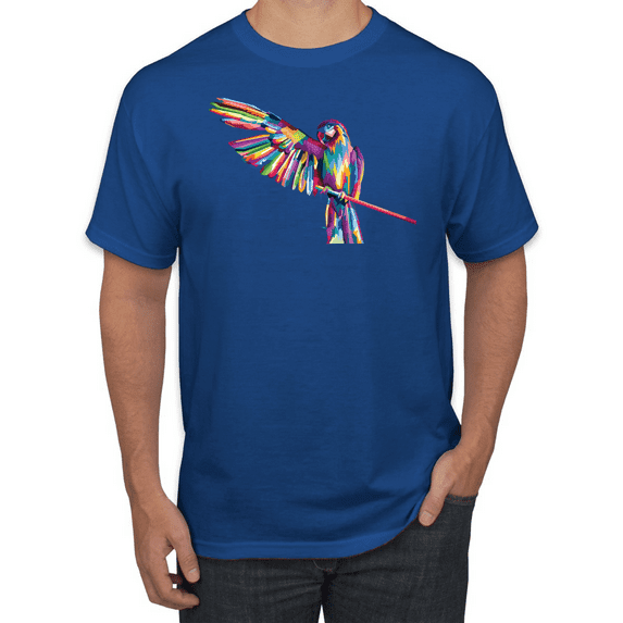 Rainbow Trippy Psychedelic Parrot Animal Lover Graphic T-Shirt