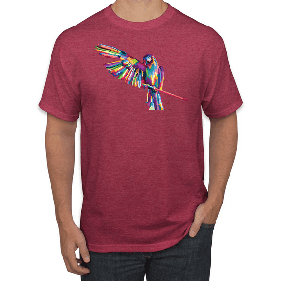 Rainbow Trippy Psychedelic Parrot Animal Lover Graphic T-Shirt