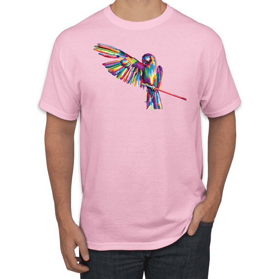 Rainbow Trippy Psychedelic Parrot Animal Lover Graphic T-Shirt