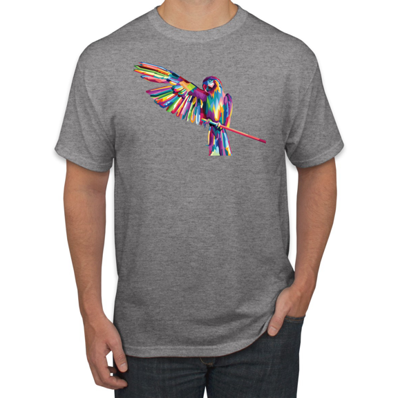 Rainbow Trippy Psychedelic Parrot Animal Lover Graphic T-Shirt