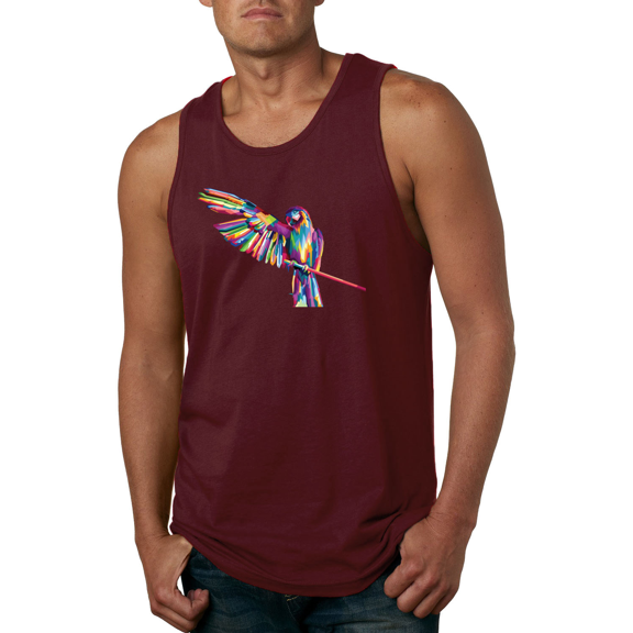 Rainbow Trippy Psychedelic Parrot Animal Lover Graphic Tank Top