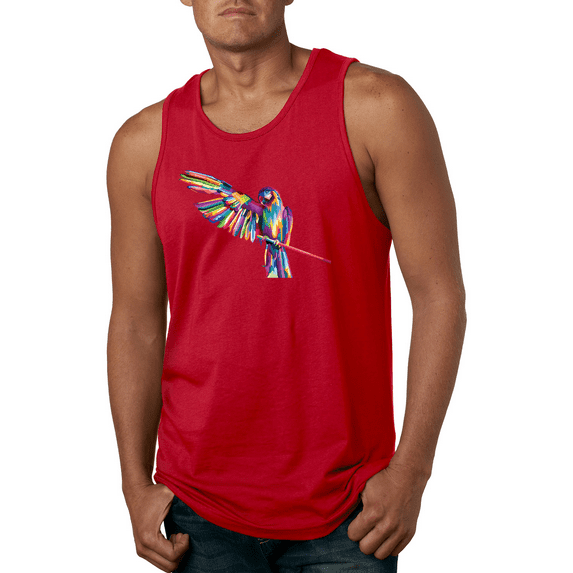 Rainbow Trippy Psychedelic Parrot Animal Lover Graphic Tank Top