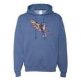 thumbnail image 1 of Rainbow Trippy Psychedelic Parrot Fashion Graphic Hoodie Sweatshirt, Vintage Heather Blue, X-Large, 1 of 1