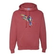 thumbnail image 1 of Rainbow Trippy Psychedelic Parrot Fashion Graphic Hoodie Sweatshirt, Vintage Heather Red, X-Large, 1 of 1