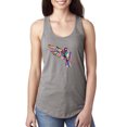thumbnail image 1 of Rainbow Trippy Psychedelic Parrot Fashion Ladies Racerback Tank Top, Heather Grey, Large, 1 of 1