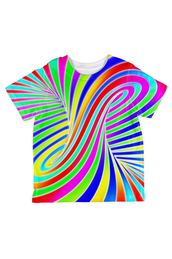 Rainbow Trippy Swirl All Over Toddler T Shirt Multi 4T