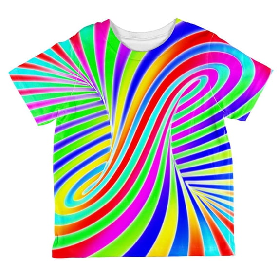 Rainbow Trippy Swirl All Over Toddler T Shirt Multi 6T